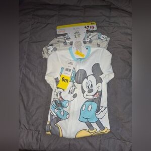 Disney Baby Girl Mickey and Minnie One Pice Pijamas Set Of 2 Size 6months